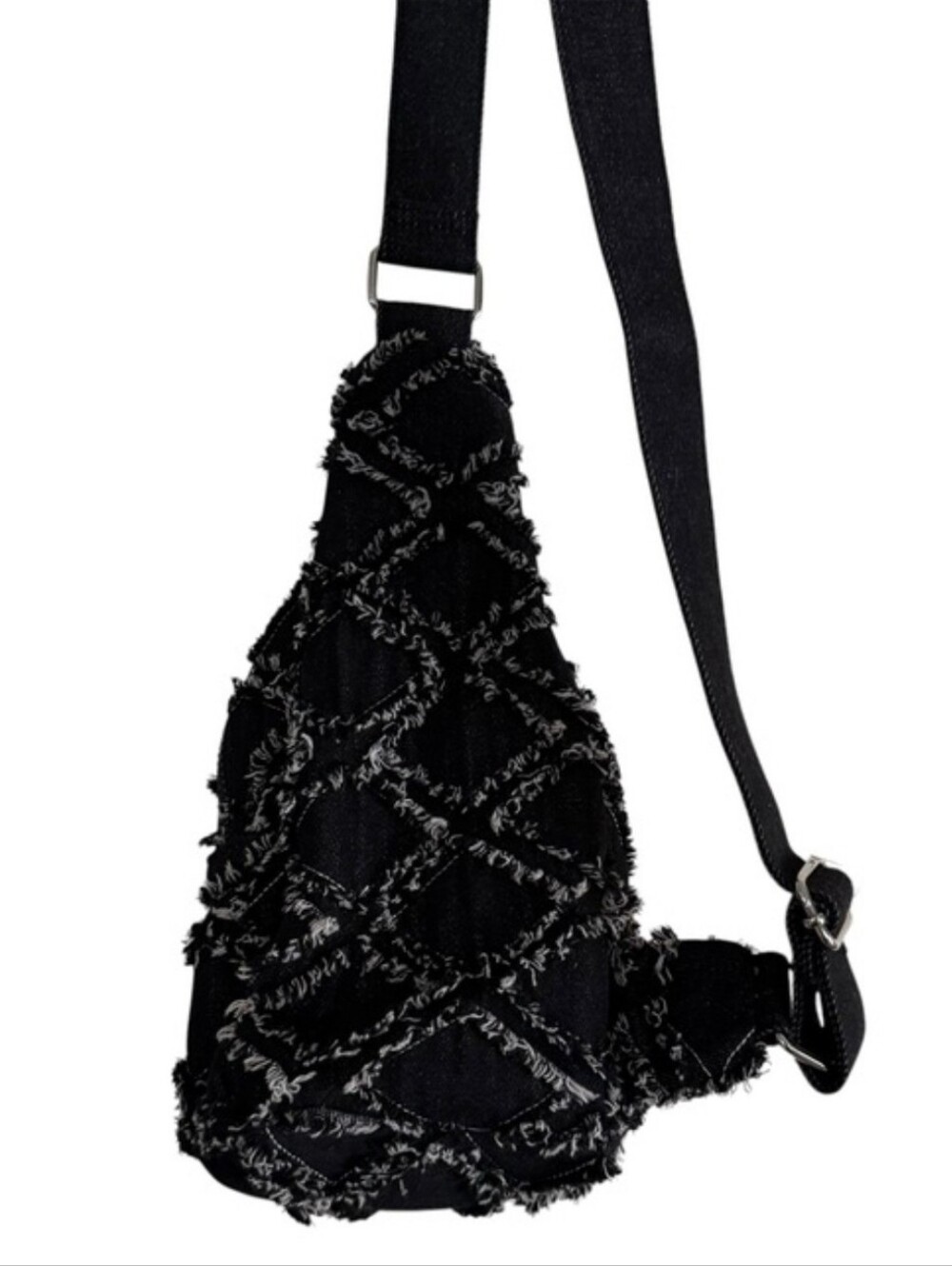 NWT-Wildfox Distressed Denim Sling Crossbody Bag.